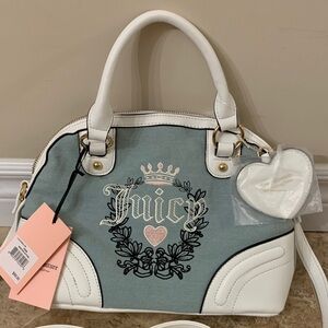 Juicy Couture Elegant Blue and White Satchel